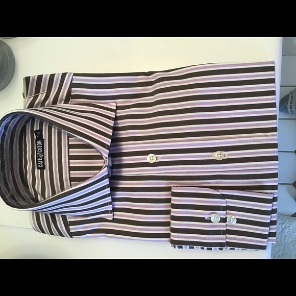Outstanding Cafe Coton spread collar stripe shirt - Picture 2 of 7